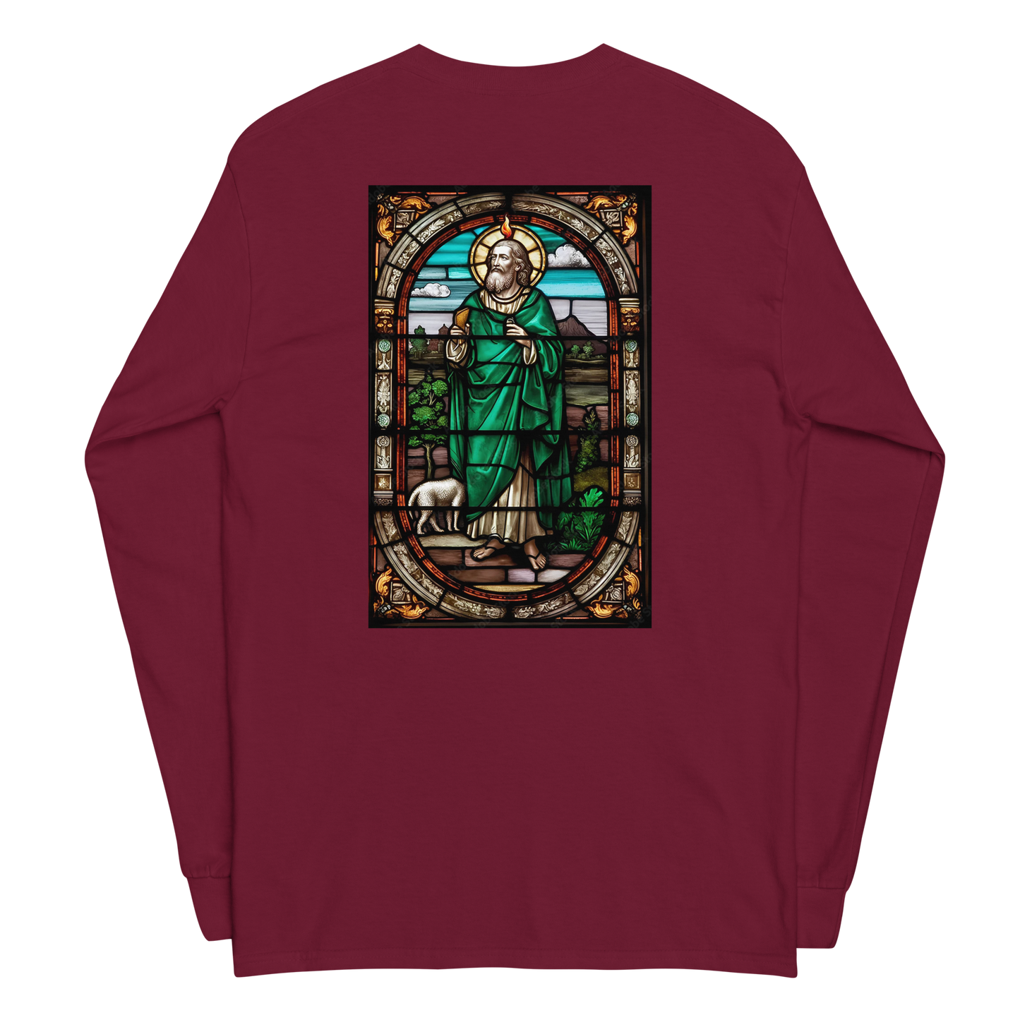 San Judas Stained Glass Men’s Long Sleeve Shirt